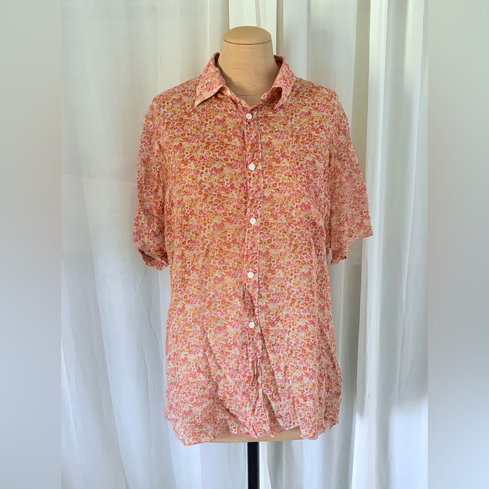 Comme des Garcons Floral Blouse - Pink and White